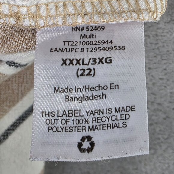 Womens Time & Tru Beige & Black Striped Lounge Pants Wide Leg Drawstring XXXL - Picture 4 of 11